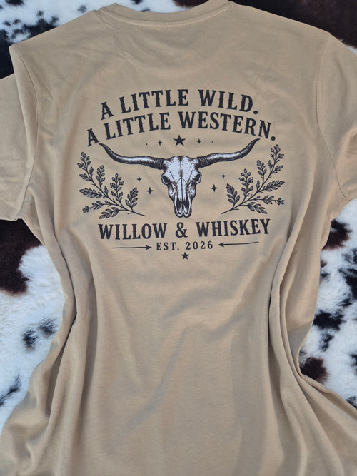 Willow & Whiskey – A Little Wild, A Little Western Tee