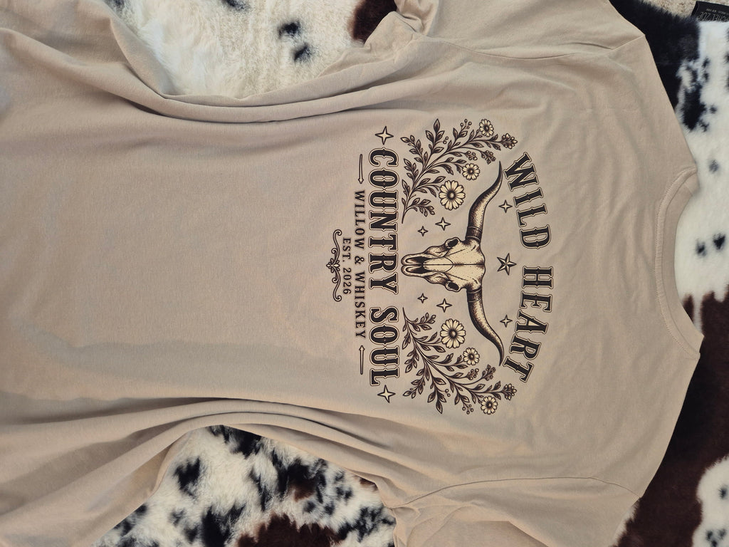 Willow & Whiskey – A Little Wild, A Little Western Tee
